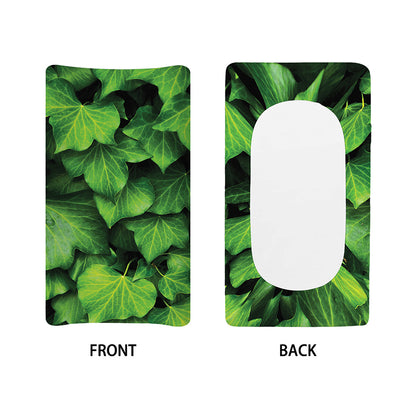 Green Ivy Leaf Print Changing Pad Cover