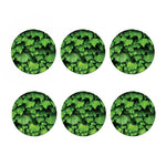 Green Ivy Leaf Print Coaster Set
