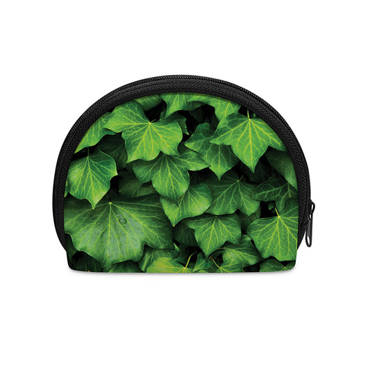 Green Ivy Leaf Print Coin Purse