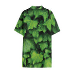 Green Ivy Leaf Print Cotton Hawaiian Shirt