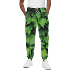 Green Ivy Leaf Print Cotton Pants