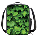 Green Ivy Leaf Print Crossbody Lunch Bag