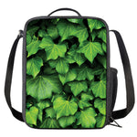 Green Ivy Leaf Print Crossbody Lunch Bag