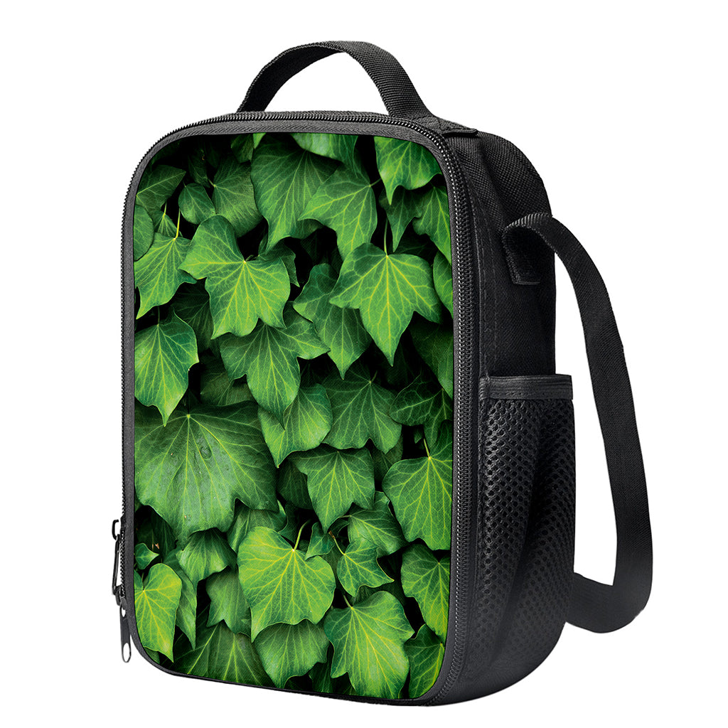 Green Ivy Leaf Print Crossbody Lunch Bag