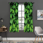 Green Ivy Leaf Print Curtain