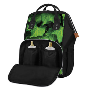 Green Ivy Leaf Print Diaper Bag