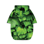 Green Ivy Leaf Print Dog Zip Up Hoodie