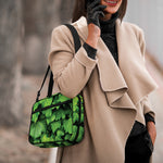 Green Ivy Leaf Print Double Strap Bible Bag