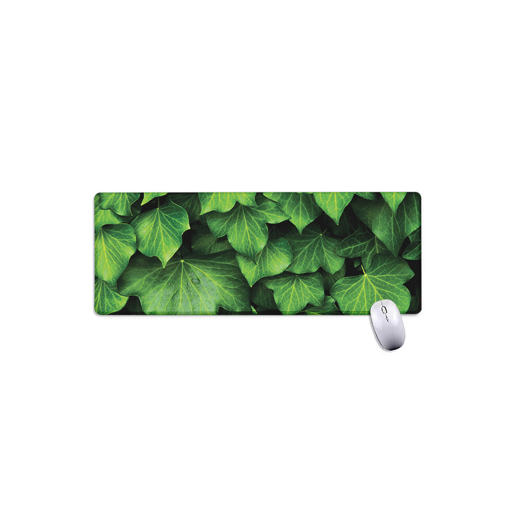Green Ivy Leaf Print Extended Mouse Pad