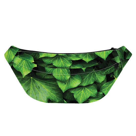 Green Ivy Leaf Print Fanny Pack
