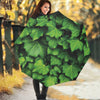 Green Ivy Leaf Print Foldable Umbrella