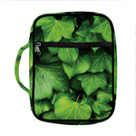 Green Ivy Leaf Print Front Pocket Bible Bag