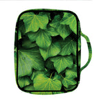 Green Ivy Leaf Print Front Pocket Bible Bag