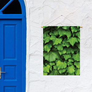 Green Ivy Leaf Print Garden Flag