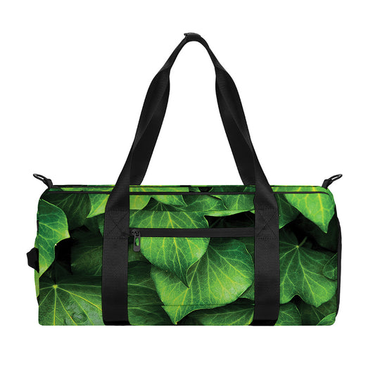Green Ivy Leaf Print Gym Bag