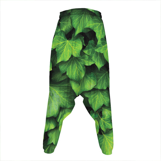 Green Ivy Leaf Print Hammer Pants