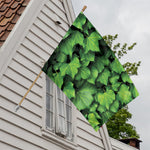 Green Ivy Leaf Print House Flag