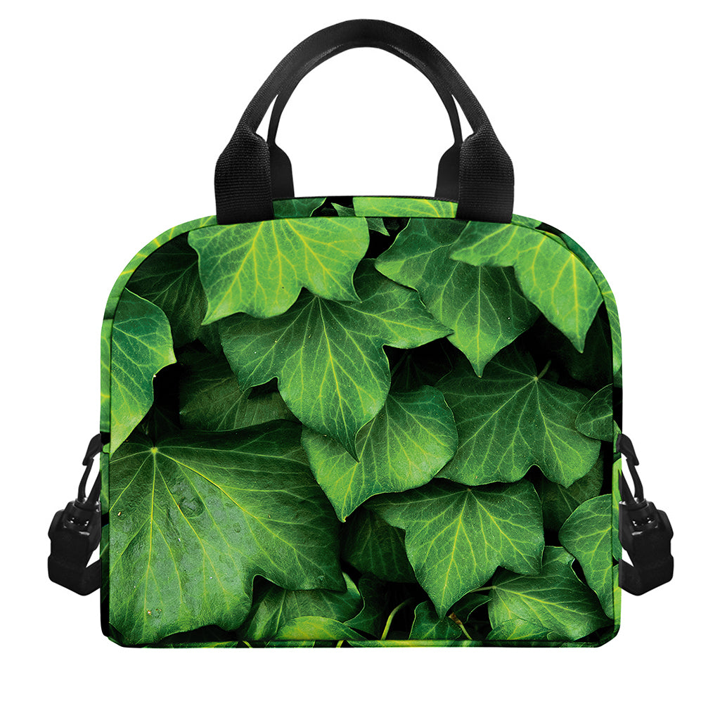 Green Ivy Leaf Print Insulated Lunch Bag