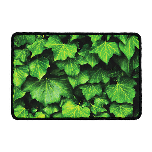 Green Ivy Leaf Print Kitchen Mat