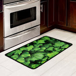 Green Ivy Leaf Print Kitchen Mat