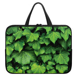 Green Ivy Leaf Print Laptop Sleeve With Handle