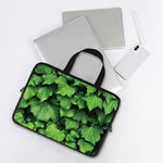 Green Ivy Leaf Print Laptop Sleeve With Handle