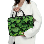 Green Ivy Leaf Print Laptop Sleeve With Handle