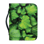 Green Ivy Leaf Print Leather Bible Cover