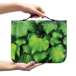 Green Ivy Leaf Print Leather Bible Cover