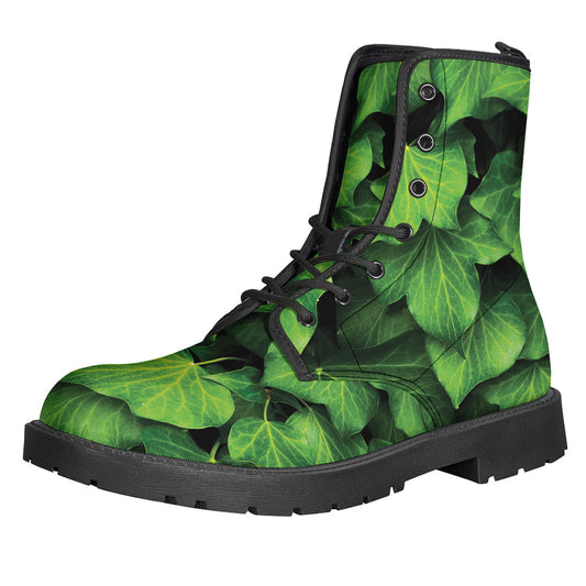 Green Ivy Leaf Print Backpack