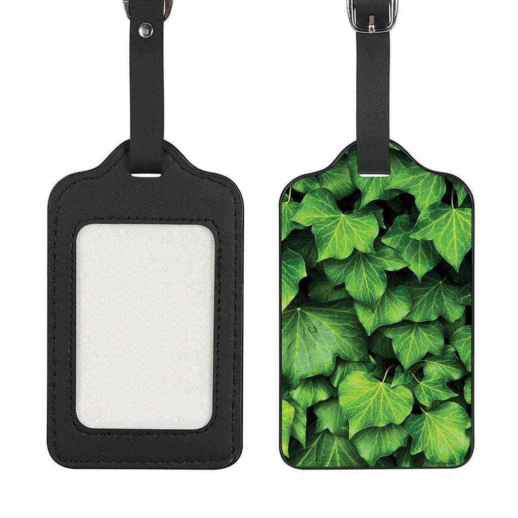 Green Ivy Leaf Print Luggage Tag
