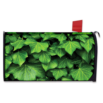 Green Ivy Leaf Print Mailbox Cover