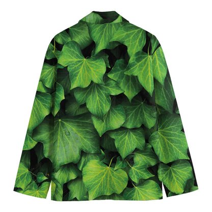 Green Ivy Leaf Print Men's Blazer