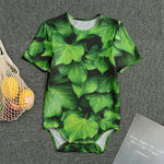 Green Ivy Leaf Print Men's Bodysuit