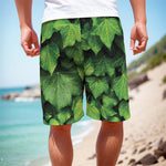 Green Ivy Leaf Print Men's Cargo Shorts