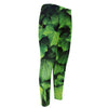 Green Ivy Leaf Print Men's Compression Pants