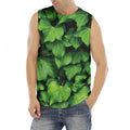 Green Ivy Leaf Print Men's Fitness Tank Top