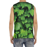 Green Ivy Leaf Print Men's Fitness Tank Top