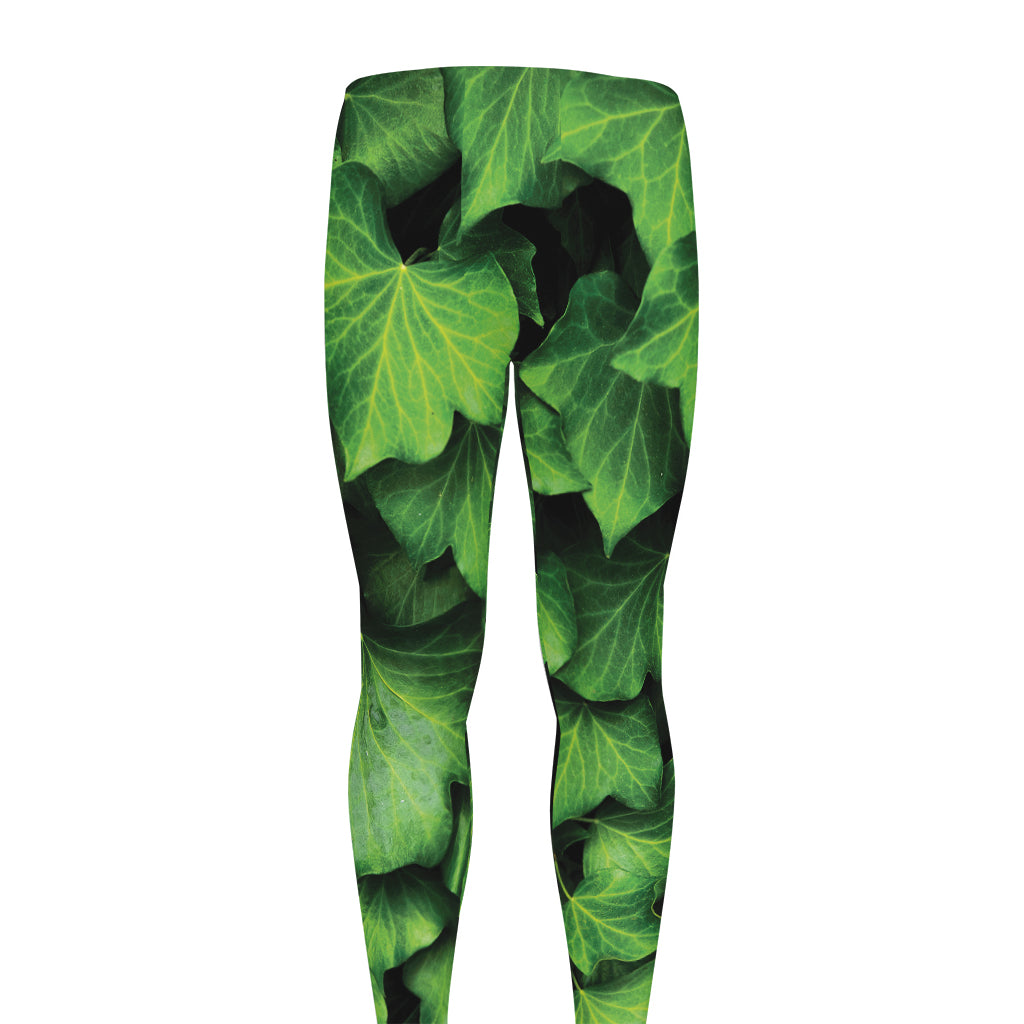 Green Ivy Leaf Print Men's leggings
