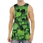 Green Ivy Leaf Print Men's Muscle Tank Top