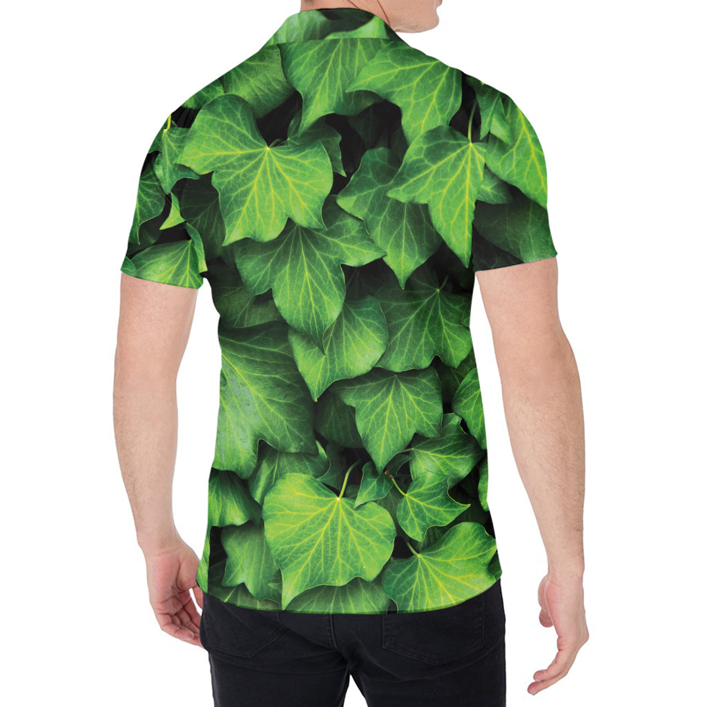 Green Ivy Leaf Print Men's Shirt