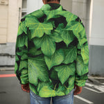 Green Ivy Leaf Print Men's Shirt Jacket