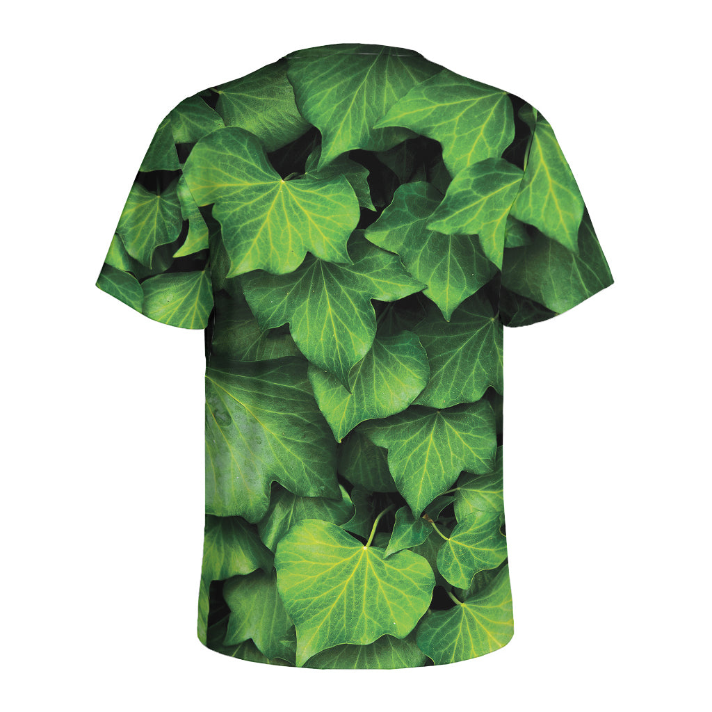 Green Ivy Leaf Print Men's Sports T-Shirt