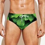 Green Ivy Leaf Print Men's Swim Briefs