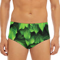Green Ivy Leaf Print Men's Triangle Swim Briefs