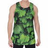 Green Ivy Leaf Print Men's Velvet Tank Top