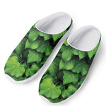 Green Ivy Leaf Print Mesh Casual Shoes