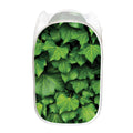Green Ivy Leaf Print Mesh Laundry Hamper