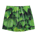 Green Ivy Leaf Print Mesh Shorts