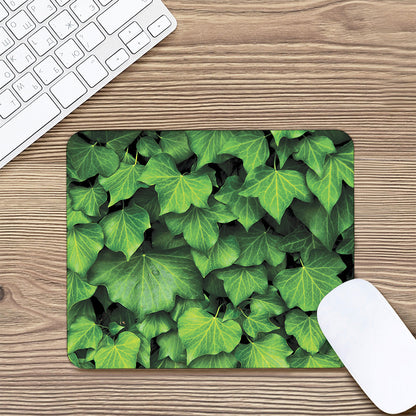 Green Ivy Leaf Print Mouse Pad